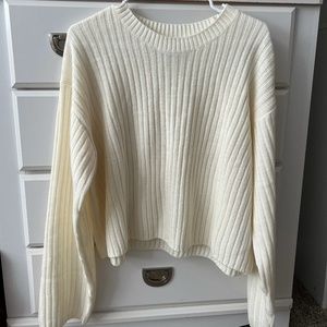 NWOT H&M Cotton Ribbed Cropped Sweater - Large